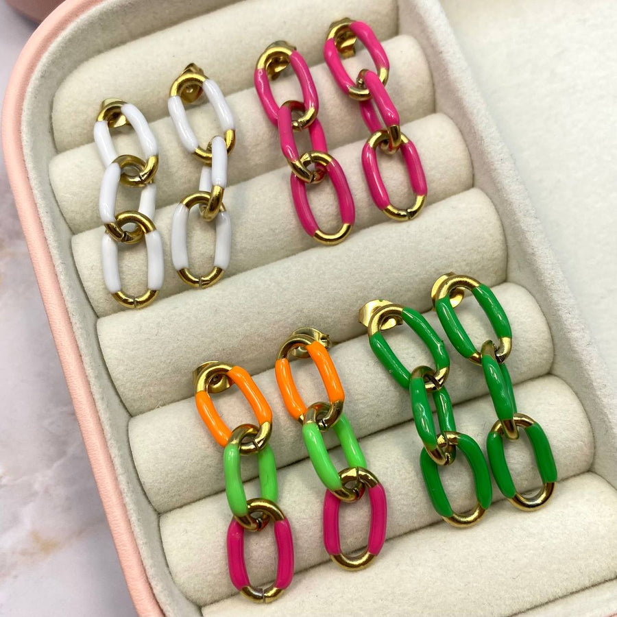 Color chain earrings