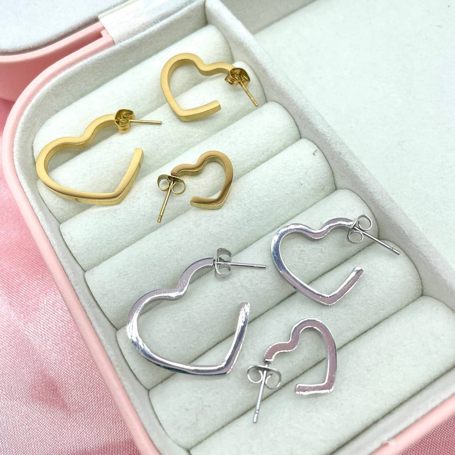 Set of 3 heart earrings