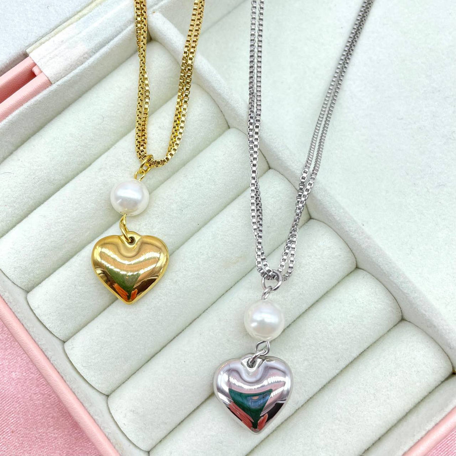Collana con cuore e perla – Iride Shop - Accessori da Donna